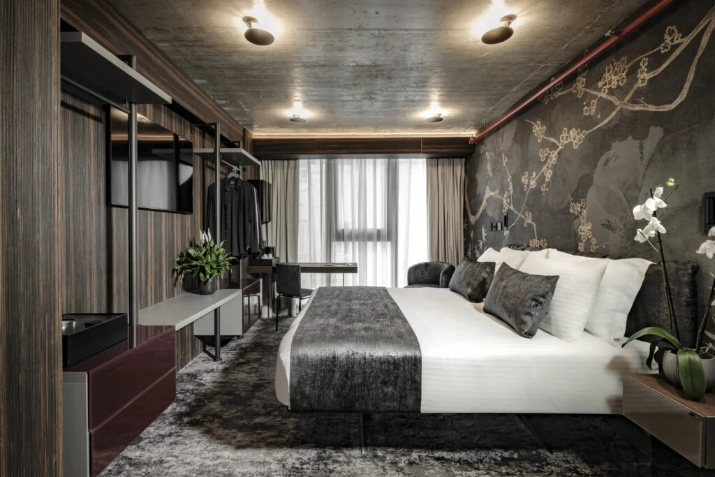 Modern luxury standard room interior with bed - Fitch Hotel Modern luxury standard room interior with bed - Fitch Hotel